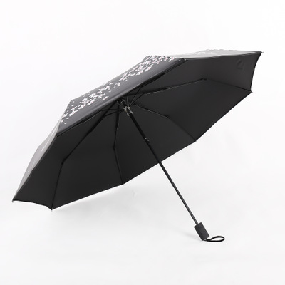 黑胶三折晴雨伞 防晒香蕉污视频在线播放伞手开太阳伞 定制LOGO成人香蕉视频APP伞